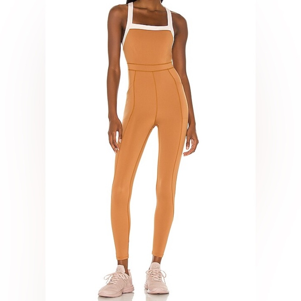 Free People Movement Tan Jumpsuit Rebel Onesie Burnt Topaz